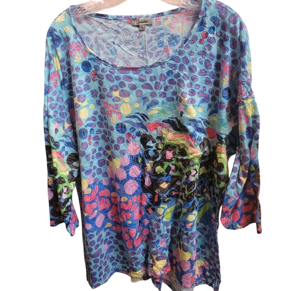 Shana Vibrant Colorful Women's Blouse XL - Picture 1 of 6